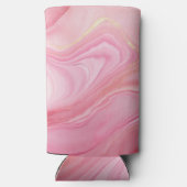 ピンク色のマーリング付き背景 スリム缶クーラー (裏面)