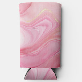 ピンク色のマーリング付き背景 スリム缶クーラー