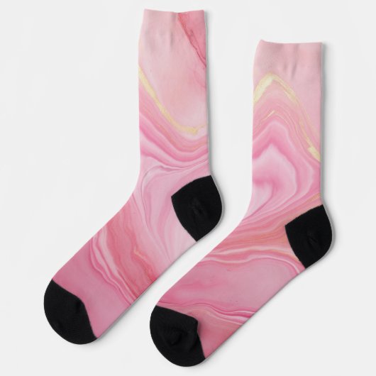 ピンク色のマーリング付き背景 ソックス (左)