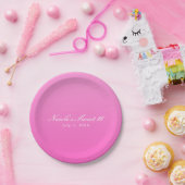 ピンク色のミニマシンプルリズムのモダンパーティー ペーパープレート (パーティー)