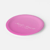 ピンク色のミニマシンプルリズムのモダンパーティー ペーパープレート (アングル)