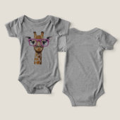 ピンク色のメガネのライオン（グレー） (デザイン正面&裏面)