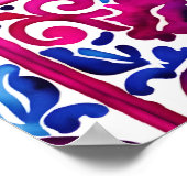 ピンク色のメキシコのタイルブライダルシャワー歓迎サイン ポスター (角)