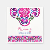 ピンク色のメキシコのタイルブライダルシャワー食器 スタンダードカクテルナプキン (正面)