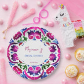 ピンク色のメキシコのタイルブライダルシャワー食器 ペーパープレート (パーティー)