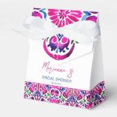 ピンク色のメキシコのタイルブライダルシャワー フェイバーボックス (正面サイド)