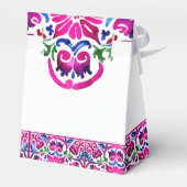 ピンク色のメキシコのタイルブライダルシャワー フェイバーボックス (裏面サイド)