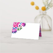 ピンク色のメキシコ結婚タイルの名前とテーブル プレイスカード (裏面)