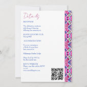 ピンク色のメキシコ結婚タイル 招待状 (裏面)