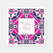 ピンク色のメキシコ結婚ンタイルの食器テンプレート スタンダードカクテルナプキン (正面)