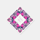 ピンク色のメキシコ結婚ンタイルの食器テンプレート スタンダードカクテルナプキン (角)