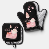 ピンク色のメリークリスマス | | 鍋つかみ&鍋敷きセット (正面/裏面)