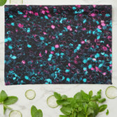 ピンク色のモザイク模様の輝くグリッター キッチンタオル (折り畳み)