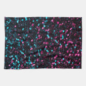 ピンク色のモザイク模様の輝くグリッター キッチンタオル (横)
