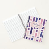 ピンク色のモダン紫色の幾何学的な形状 ノートブック (内部)