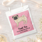 ピンク色のモップに子豚かわいいモップハートありがとう フェイバーバッグ (クリップ留めされた状態)