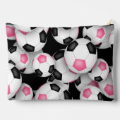 ピンク色のモノグラムのサッカーボール アクセサリーポーチ (裏面)