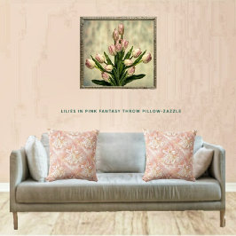 ピンク色のユリファンタジー クッション