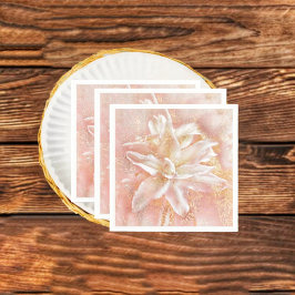 ピンク色のユリファンタジー スタンダードカクテルナプキン