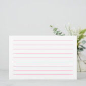 ピンク色のライン白いプレーンエレガントキュイカラフルー 便箋 (スタンド正面)