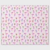 ピンク色のラッピング紙 ラッピングペーパー (フラット)