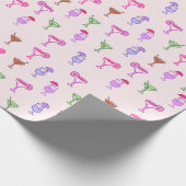 ピンク色のラッピング紙 ラッピングペーパー (角)