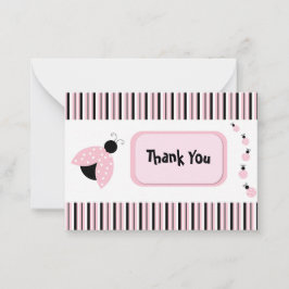 ピンク色のラディバグありがとう ノートカード