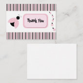 ピンク色のラディバグありがとう ノートカード (正面/裏面)