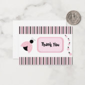 ピンク色のラディバグありがとう ノートカード (正面/裏面インサイチュ)