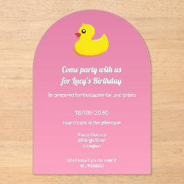 ピンク色のラバーガモ – バースデーパーティー アクリル招待状