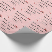 ピンク色のラブレッドリ結婚ボン ラッピングペーパー (角)