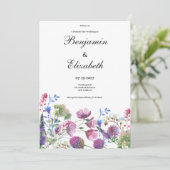 ピンク色のラベンダーパープル結婚ヤナギ 招待状 (スタンド正面)