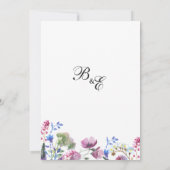 ピンク色のラベンダーパープル結婚ヤナギ 招待状 (裏面)