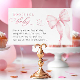 ピンク色のリボン本(ベビーエンクロージャカード用) エンクロージャーカード