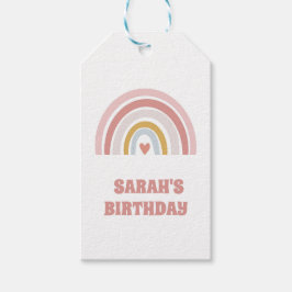ピンク色のレインボーギフトカスタマイズラベルへ又はペルソニス ギフトタグ