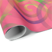 ピンク色のレインボークリスマスパターン ラッピングペーパー (ロールコーナー)