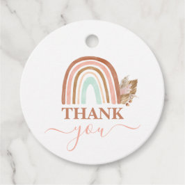 ピンク色のレインボーベビーシャワーガール フェイバータグ