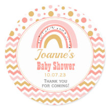 ピンク色のレインボーベビーシャワー