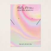 ピンク色のレインボーマーブルネックレスイヤリング (正面)