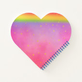 ピンク色のレインボーユニコーン ノートブック (裏面)