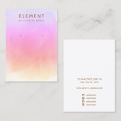 ピンク色のレインボー水色イヤリングディスプレイ 名刺 (正面/裏面)