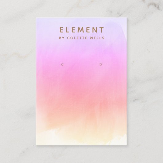 ピンク色のレインボー水色イヤリングディスプレイ 名刺 (正面)