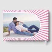 ピンク色のレトロなピンクの70インスパイアsの結婚値 ゲストブック (裏面)