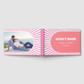 ピンク色のレトロなピンクの70インスパイアsの結婚値 ゲストブック (全面)