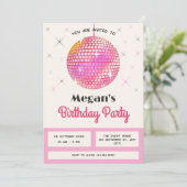 ピンク色のレトロディスコ 招待状 (スタンド正面)