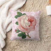 ピンク色のローズオンピンクエレガントリバーシブルヴィンテージ クッション (ブランケット)