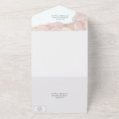 ピンク色のローズ結婚クォーツ オールインワン招待状 (外側)