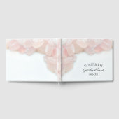 ピンク色のローズ結婚クォーツ ゲストブック (全面)