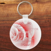 ピンク色のローズfor Mom キーホルダー (正面)