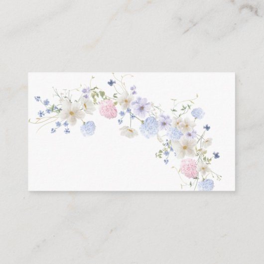 ピンク色のワイルドフラワージェンダーが本をベビー エンクロージャーカード (裏面)